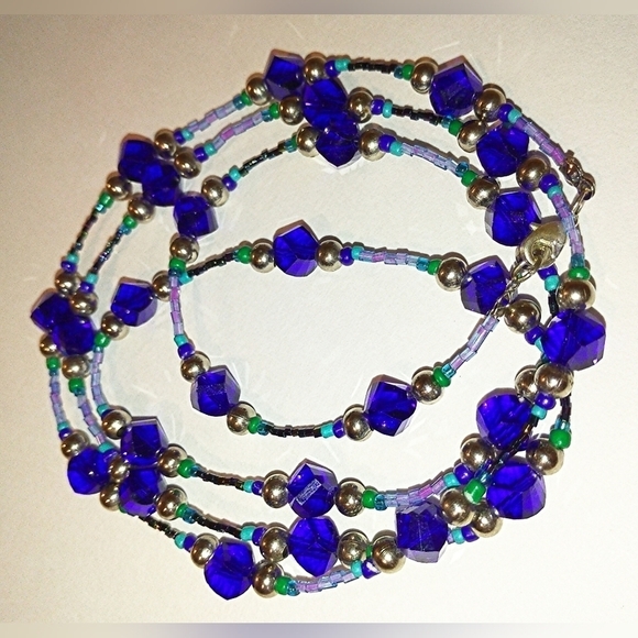 NWT🇨🇦 Artisan Handcrafted shiny AAA Crystal beaded long Statement Necklace - Picture 6 of 16